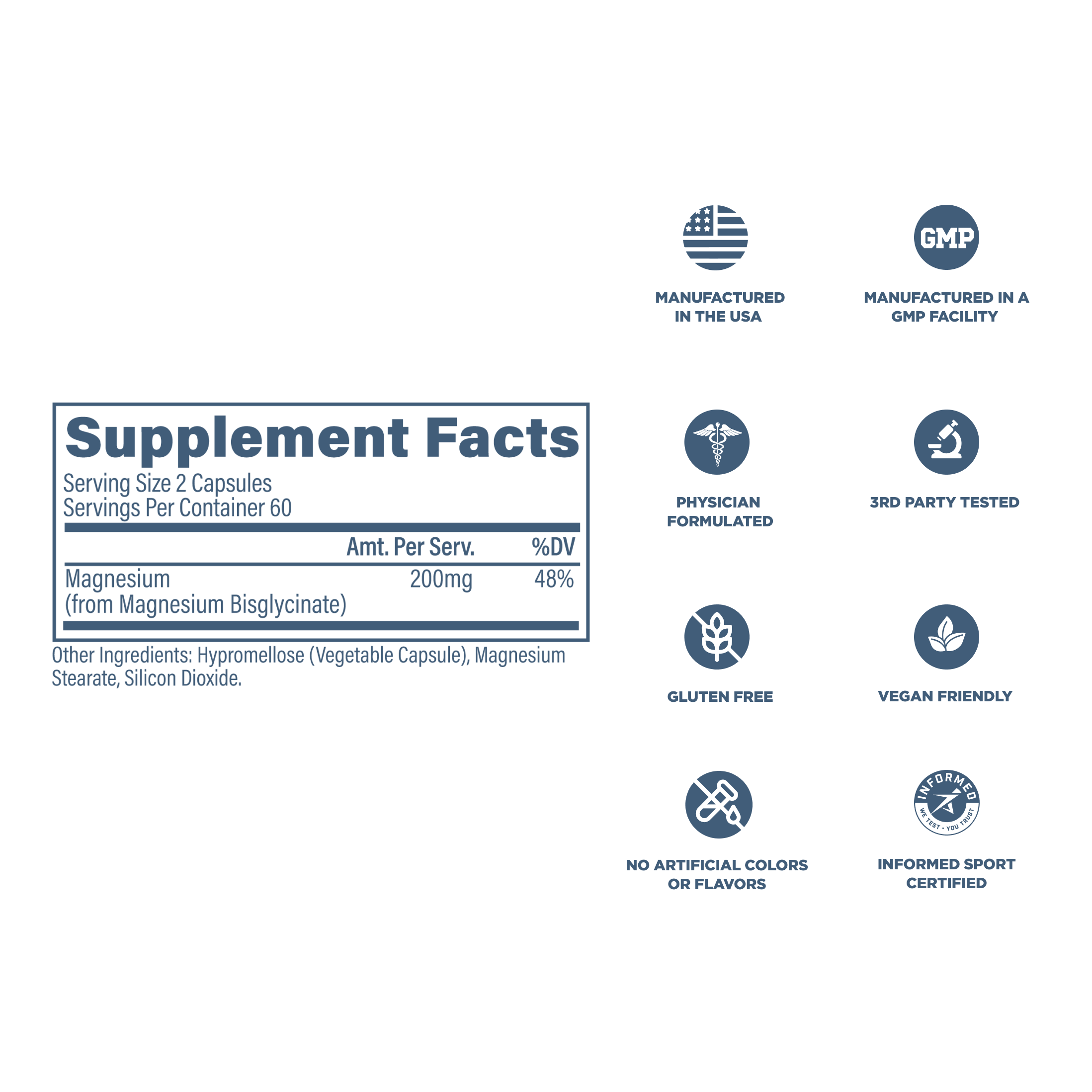 Revive MD Magnesium Glycinate - Supplement Facts detail