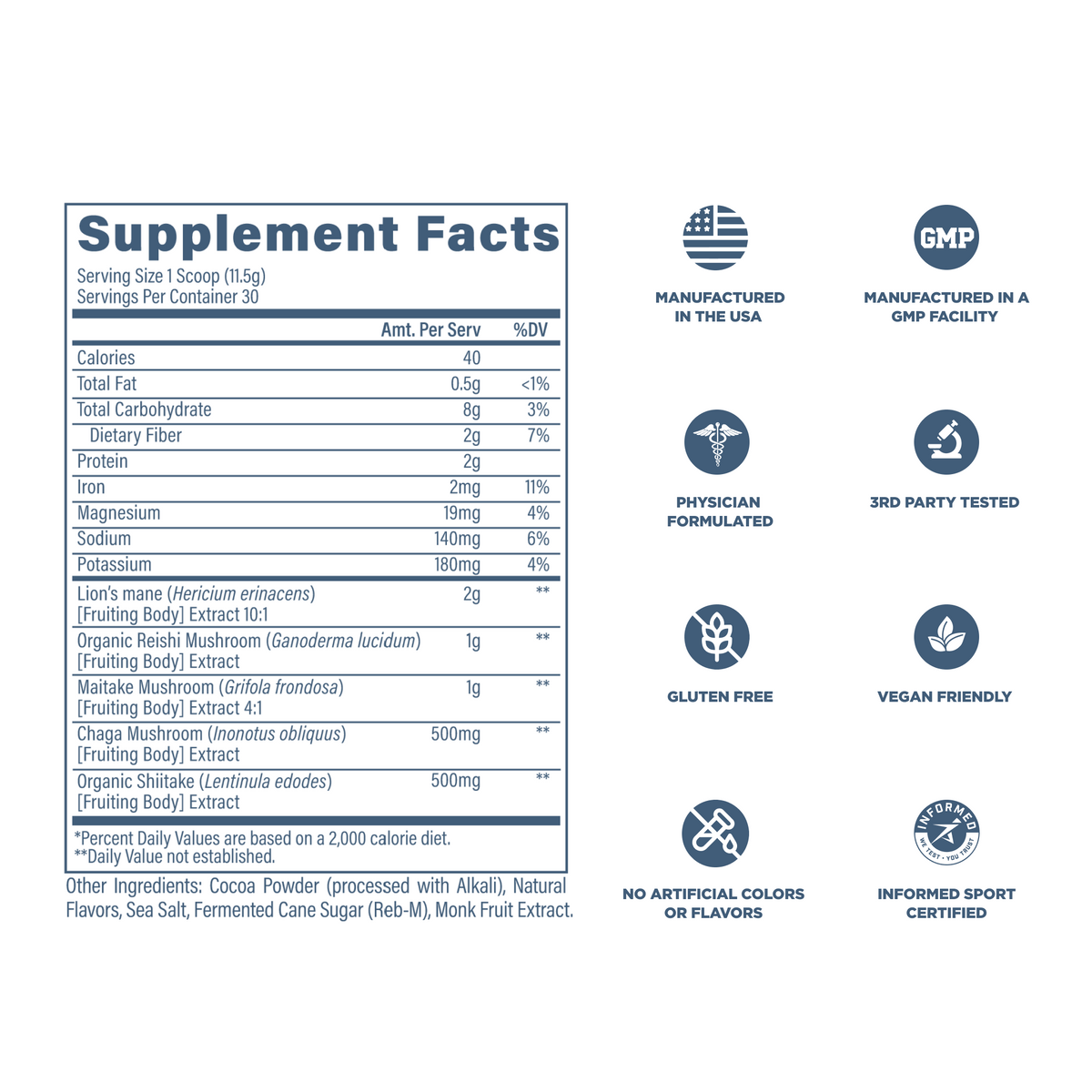 Revive MD Mushroom Complex - Supplement Facts