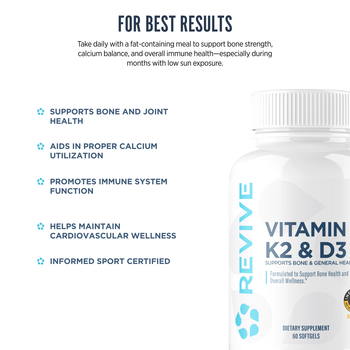 Revive MD Vitamin K2 en D3 - Gebruik