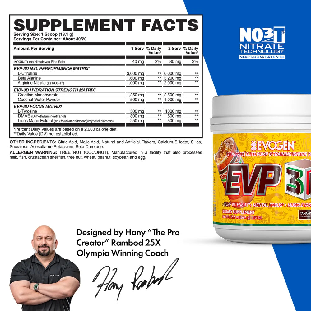 Evogen EVP-3D Caffeine-Free Pre-Workout