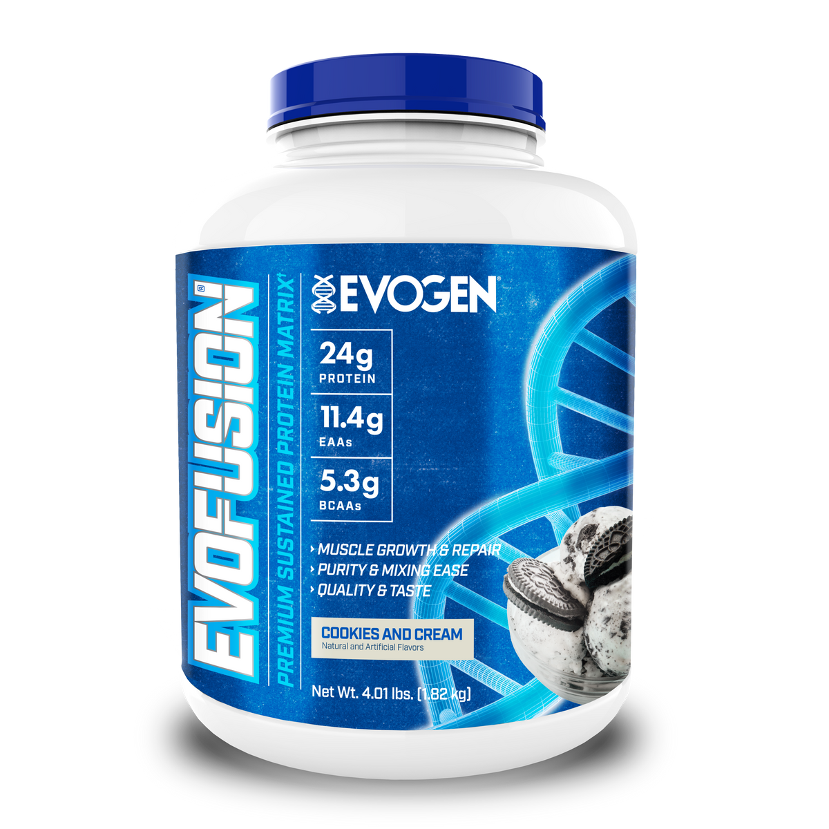 Evofusion Cookies & Cream - Cookies and Cream flavor protein powder by EVOGEN
